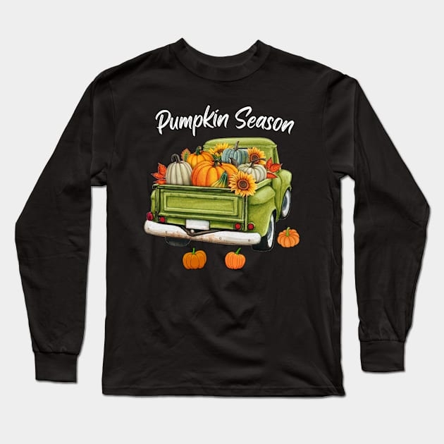 Pumpkin Season Autumn Fall Halloween Thanksgiving Long Sleeve T-Shirt by BellaPixel